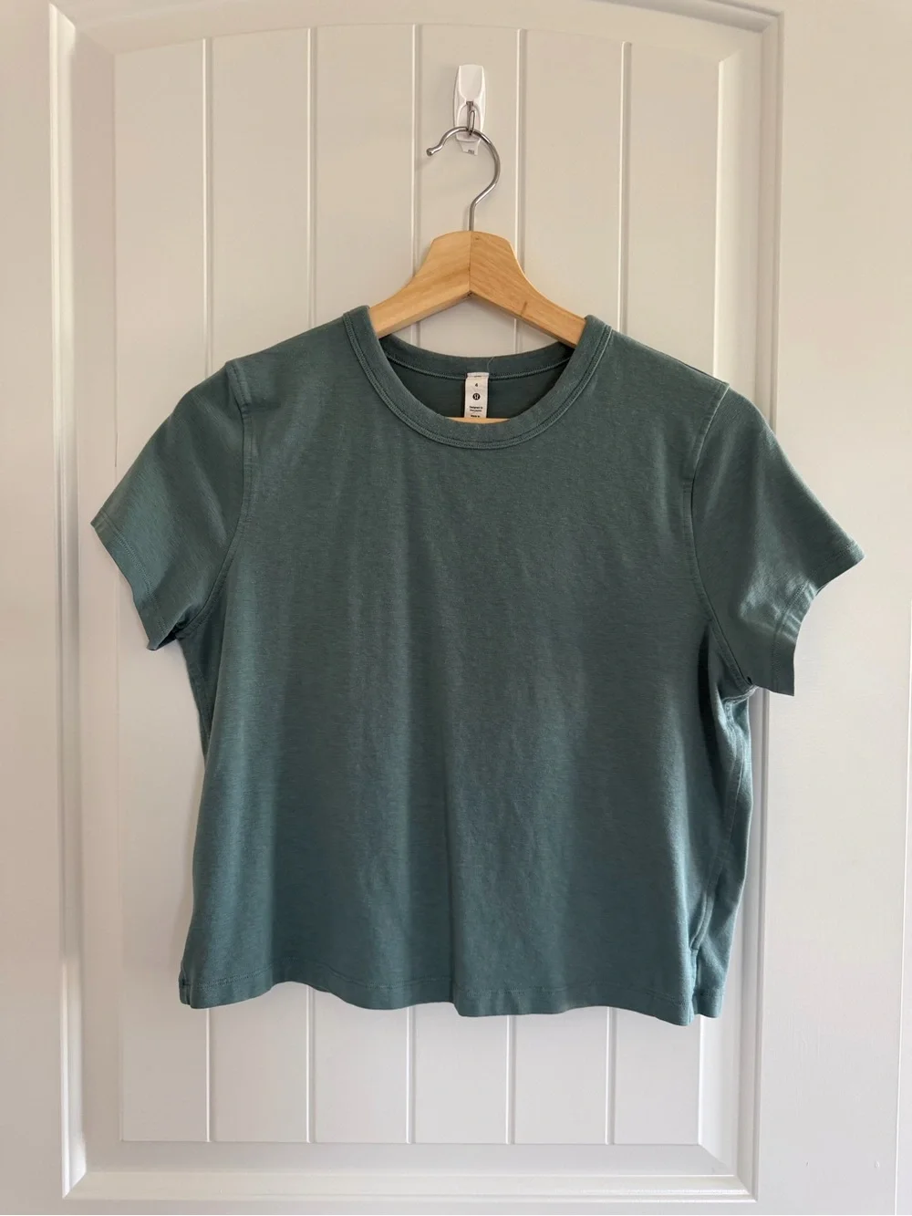 Lululemon Classic-Fit Cotton-Blend T-Shirt Medium Forest Size 4 Cropped Boxy